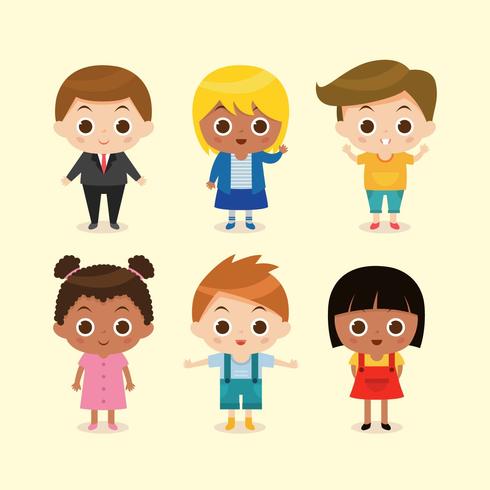 Children Character Set vector