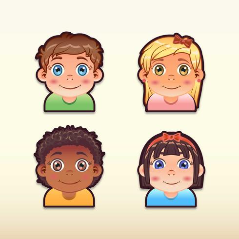 Children Character Set vector