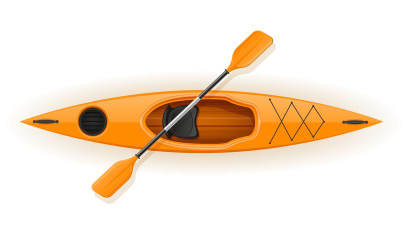 plastic kayak for fishing and tourism vector illustration