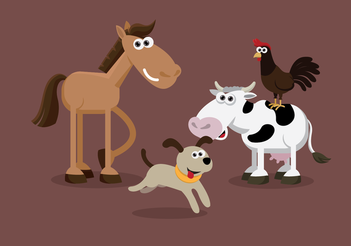 Conjunto de animales de granja vector