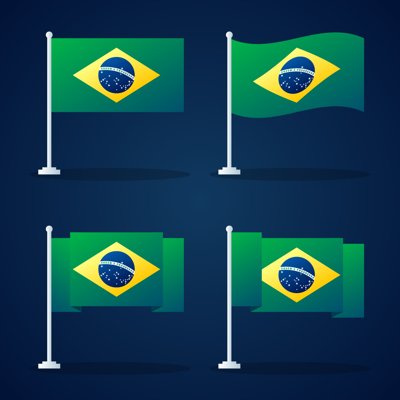 Download Brazil Flag Vector Element Set - Download Free Vectors ...