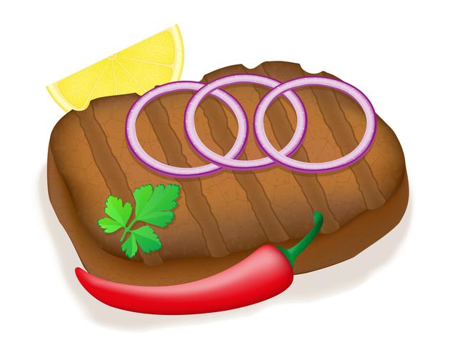 Bistec a la plancha con verduras ilustración vectorial vector