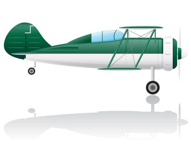 old retro airplane vector illustration