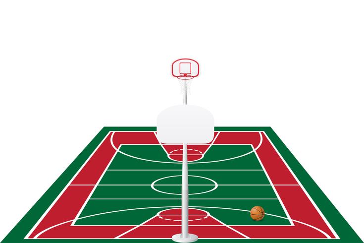 Ilustración de vector de cancha de baloncesto