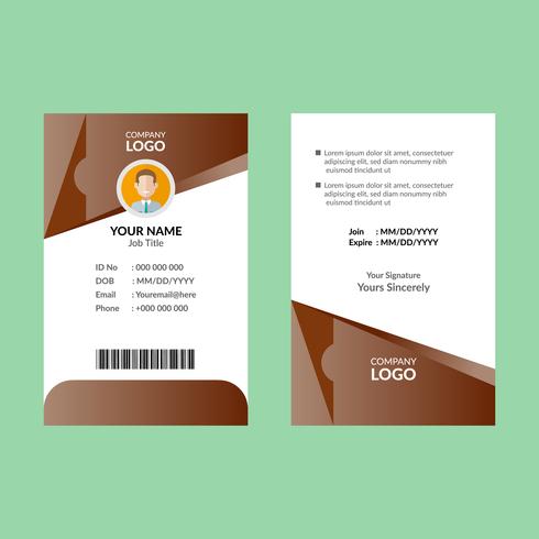 Brown ID Card vector