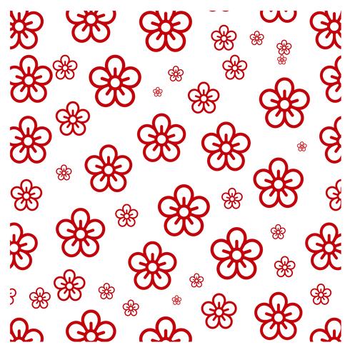 Red Flower Pattern Design vector