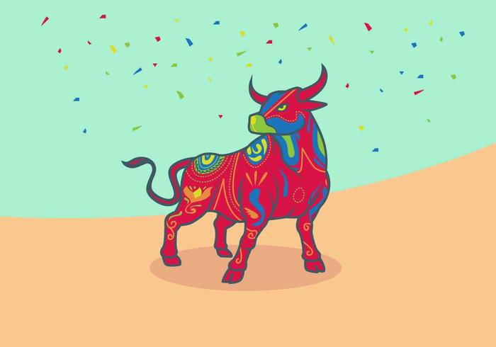 Bumba Meu Boi Bulls Vector Illustration