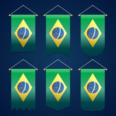 Brazil Ribbon Flag Vector Template Design