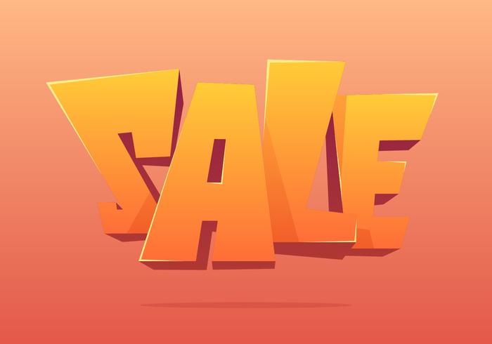 3D Sale Typography Vector