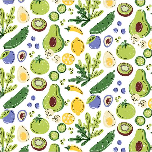 Healthy Food Seamless Pattern vector