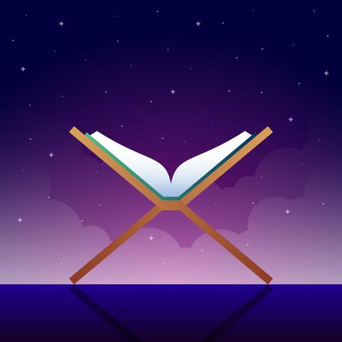 Read Quran At Night Time vector