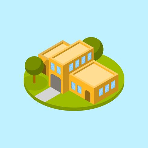 Flat Modern House Vector Illustration