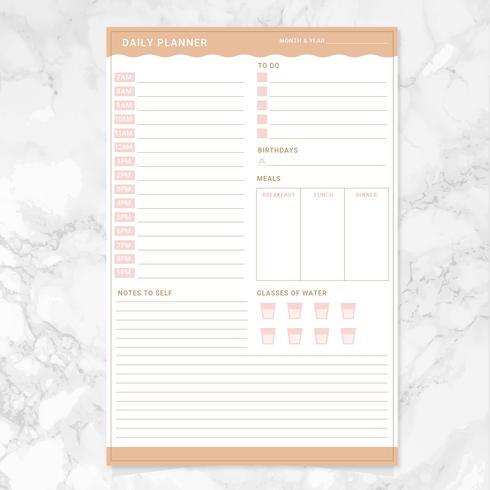 Vector Daily Planner Template