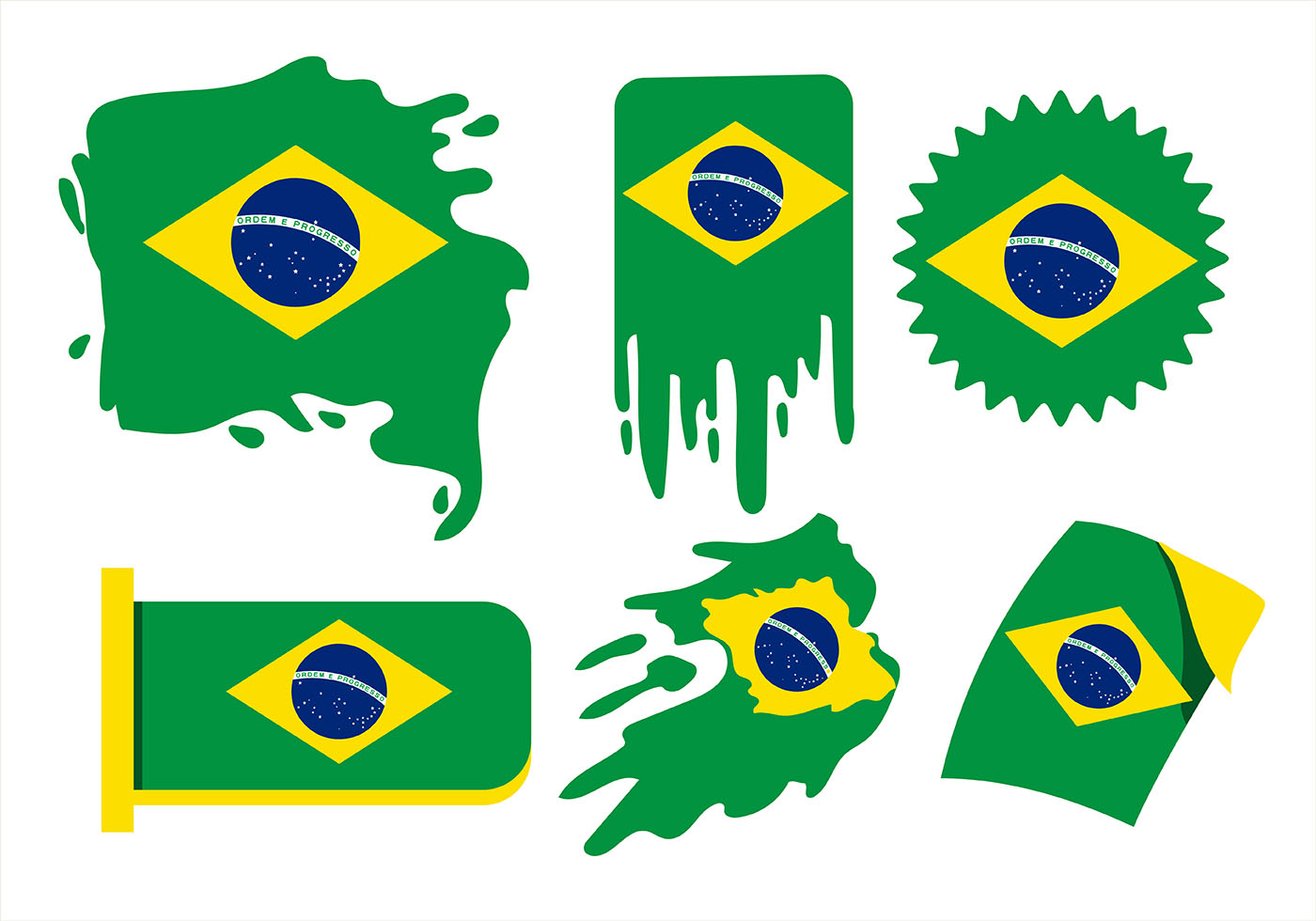 Brasil Flag Clipart Set 517016 Vector Art at Vecteezy