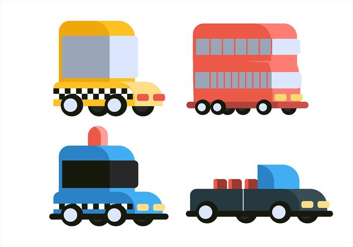 Conjunto de imágenes prediseñadas de transporte vector