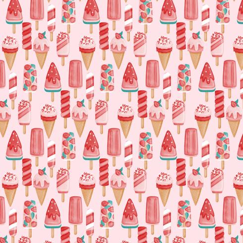 Vector Seamless Ice Cream Pattern