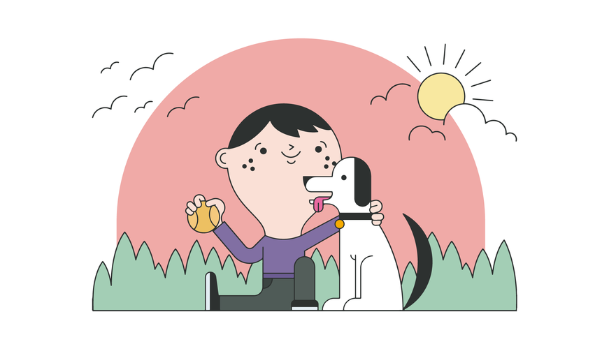 Child and Pet Vector