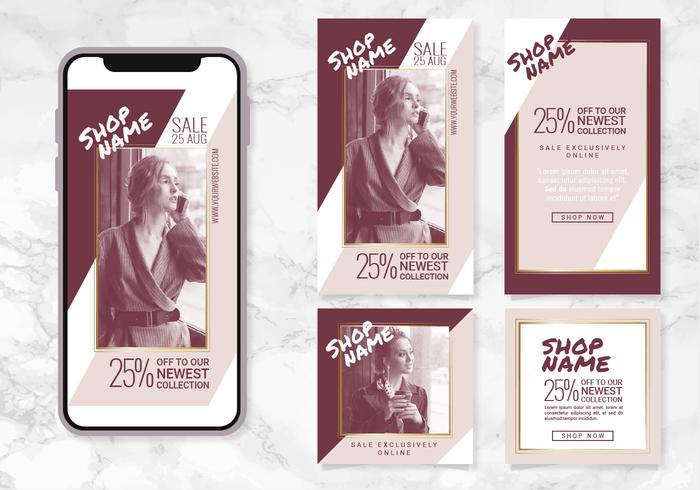 Vector Instagram Stories and Posts Templates