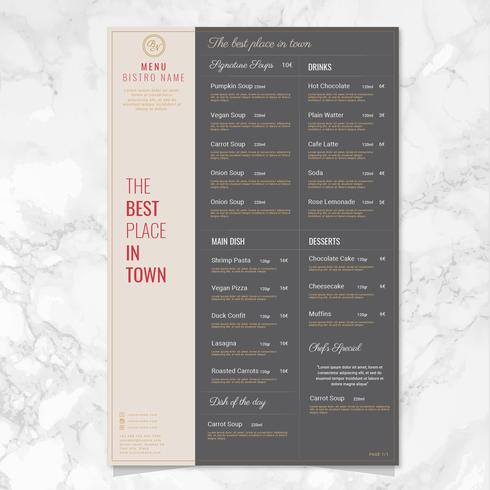 Vector Bistro Menu Design