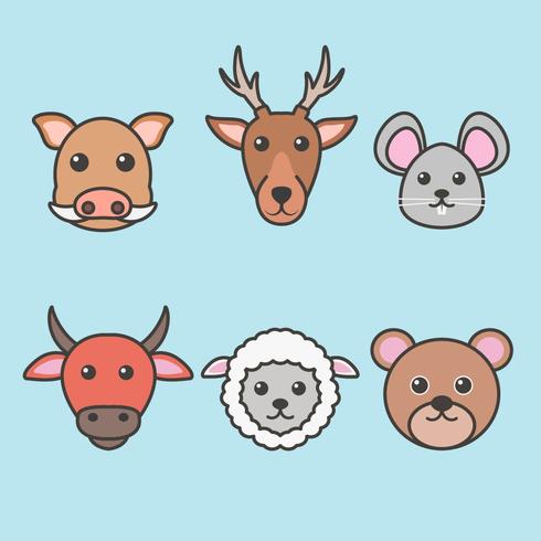 Animal heads vector