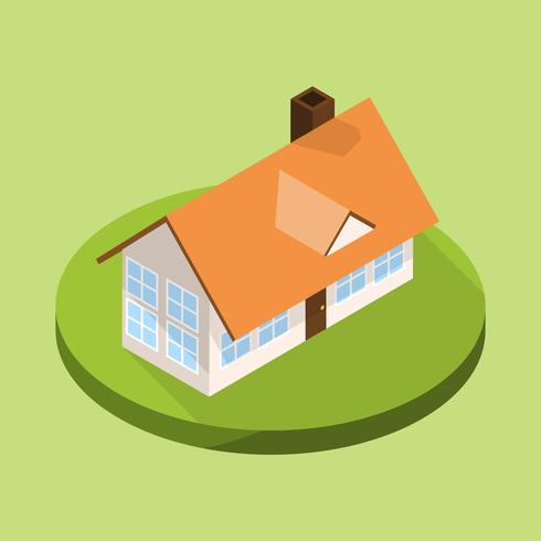 Flat Modern House Isometric Style  vector