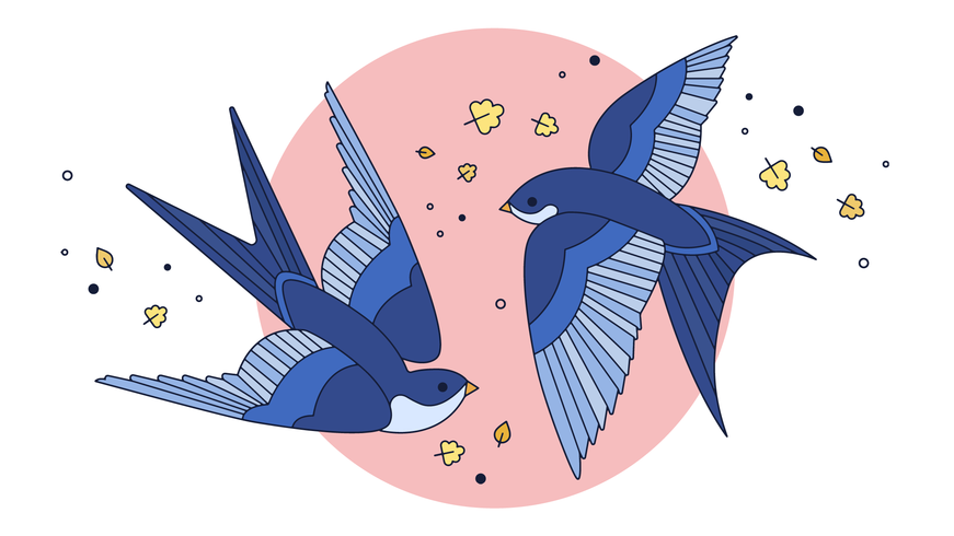 Swallow Dance Vector