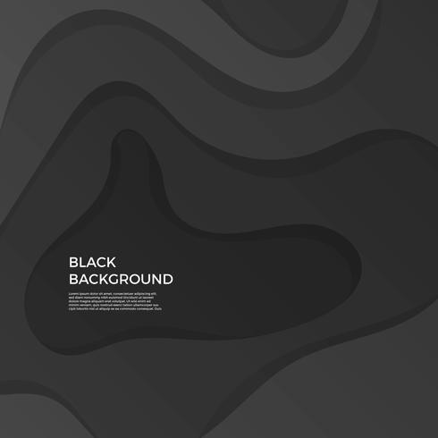 Flat Simple Wave Black Vector Background