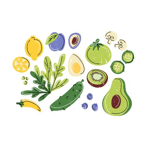 Vector ilustración de alimentos saludables