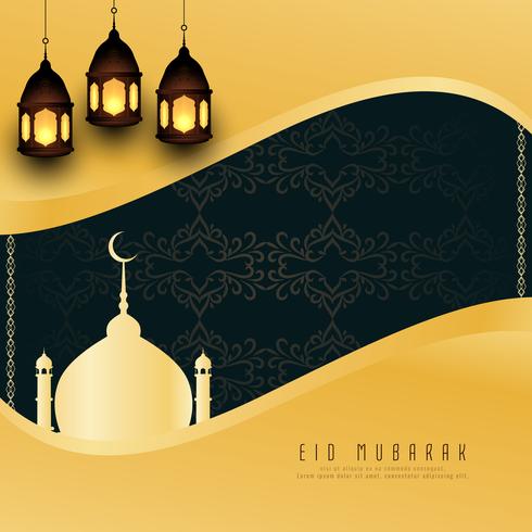 Eid Mubarak religioso abstracto diseño de fondo con estilo vector