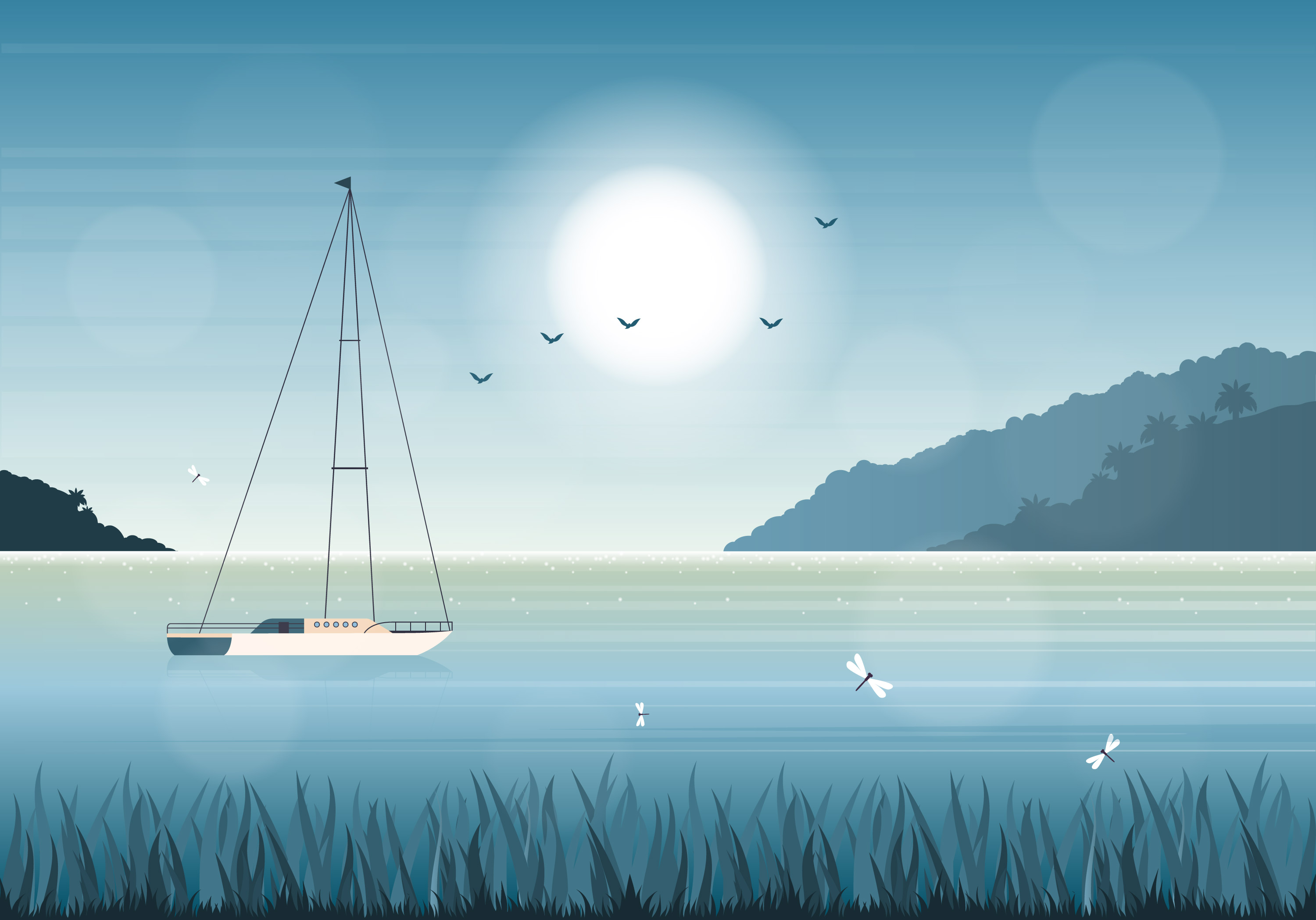 Vector Landscape Illustration 517174 Vector Art At Vecteezy Vector Landscape Illustration 517174 Vector Art At Vecteezy