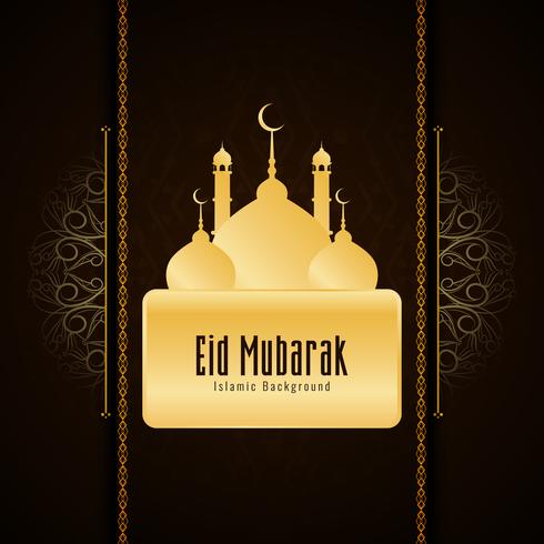 Abstract Eid Mubarak religious background design vector