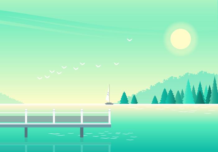 Vector hermoso paisaje ilustración