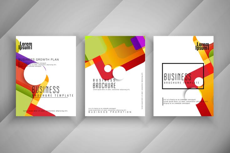 Abstract colorful Business brochure template design set vector