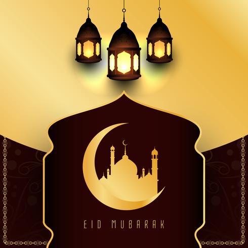 Abstract elegant Eid Mubarak decorative background vector