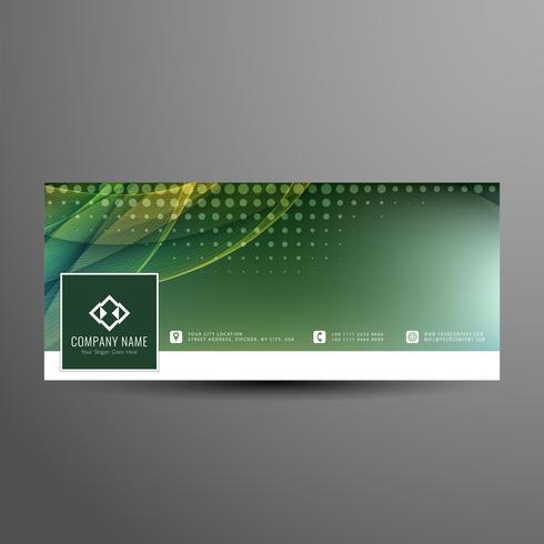 Plantilla de banner de línea de tiempo de facebook ondulado abstracto vector