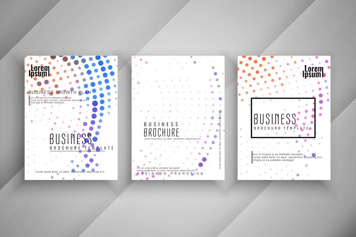 Abstract colorful halftone Business brochure set vector