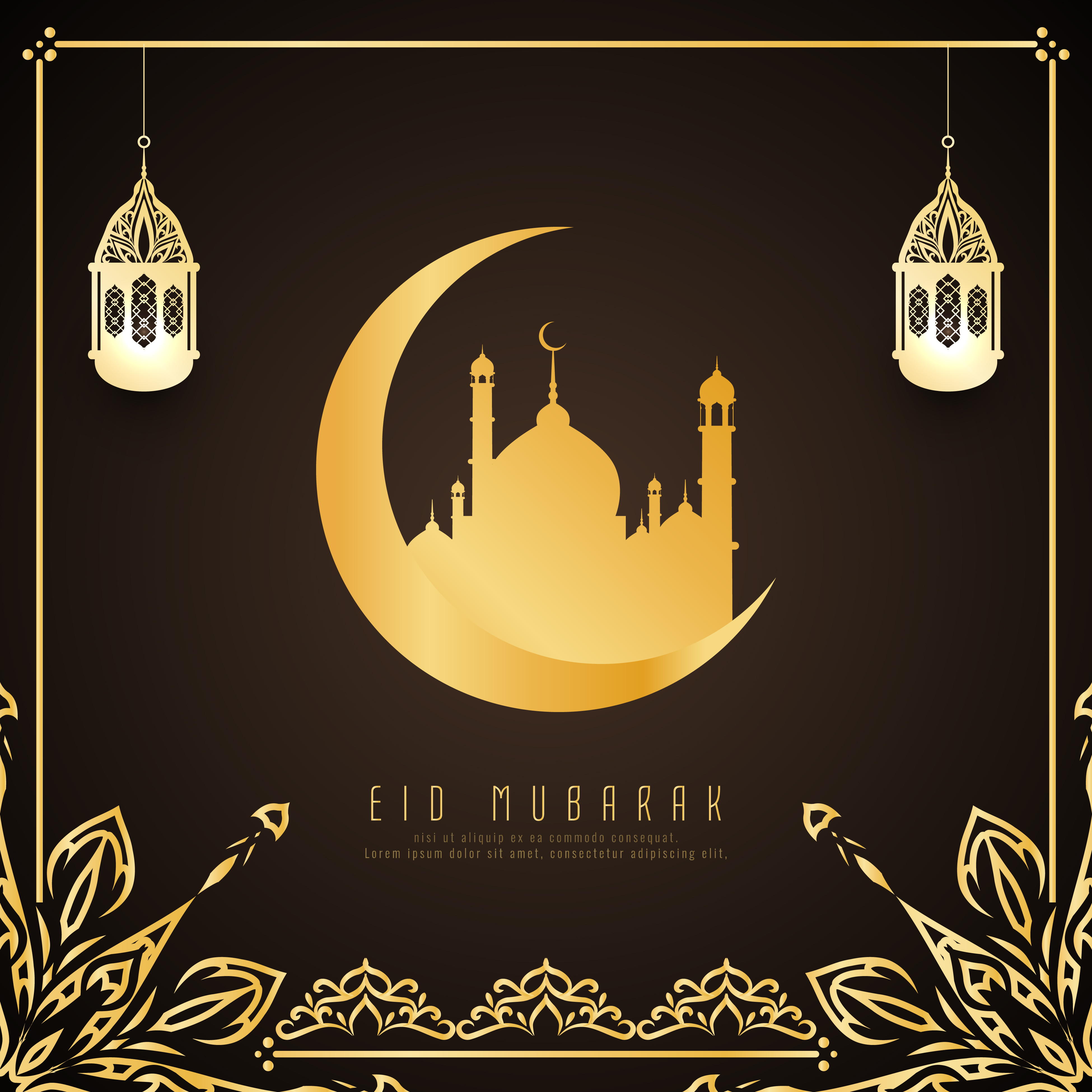 Abstract Eid  Mubarak  background design Download Free 