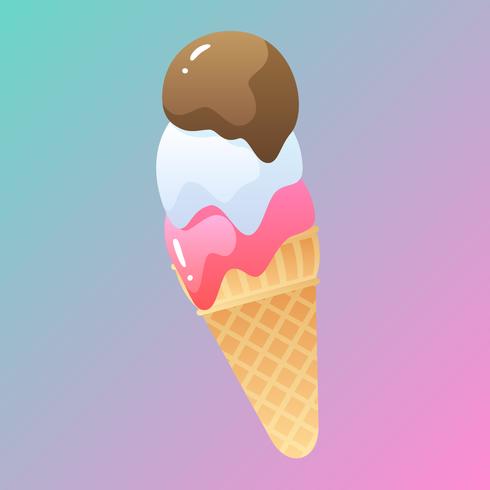 Summer Ice Cream Cone Vector