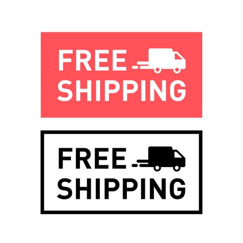 Free shipping. Badge with truck icon. vector