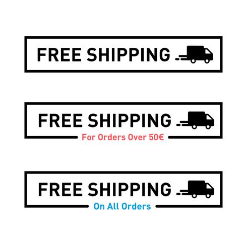 Free shipping. Badge with truck icon.  vector