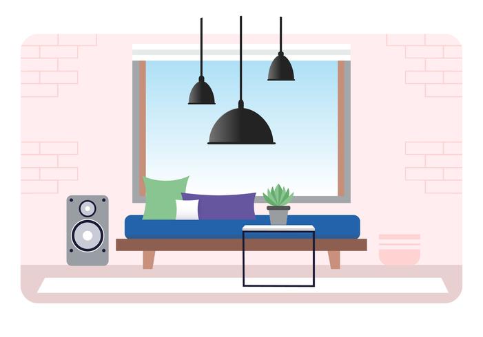 Ilustración de vector diseñador habitación