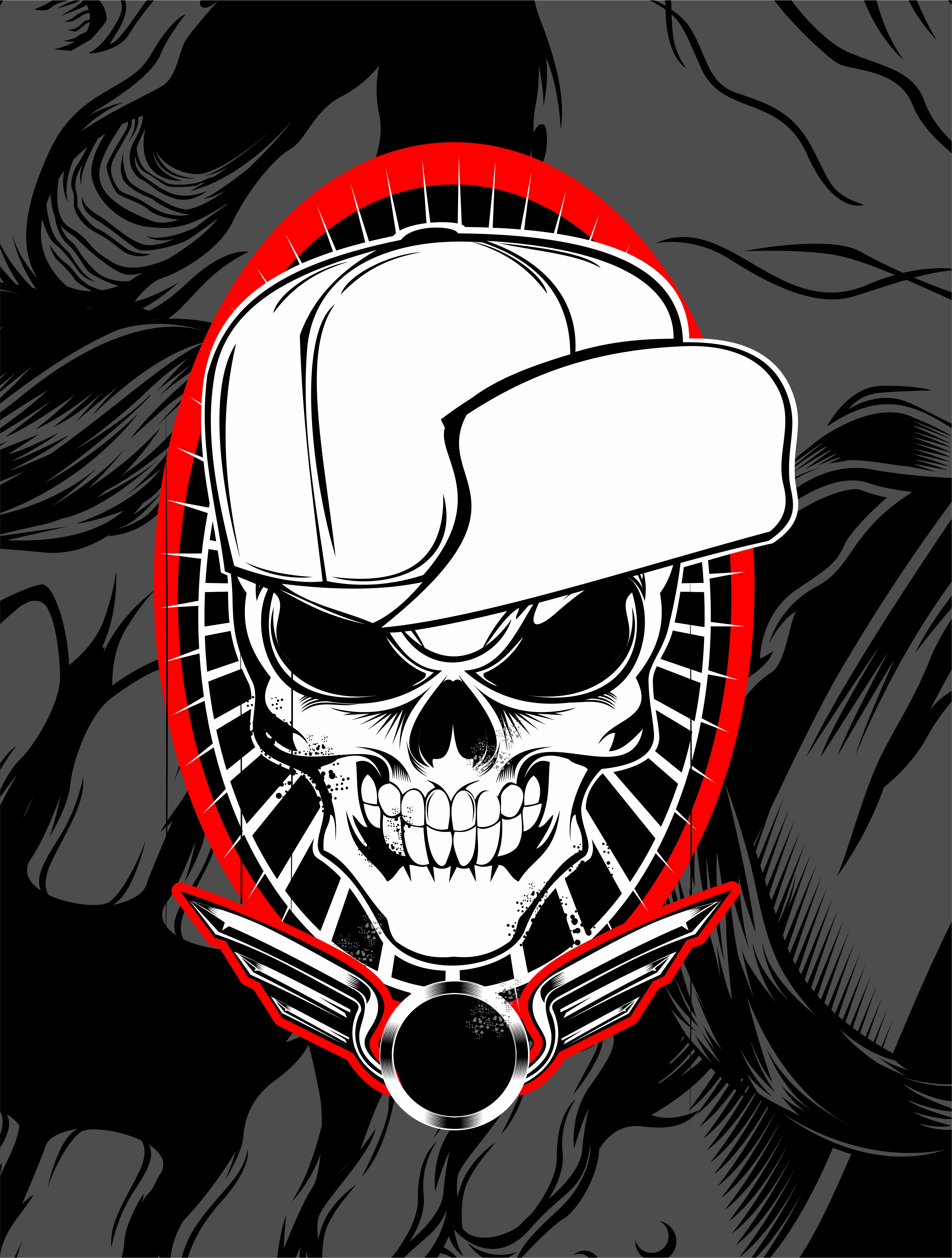 skull wearing hat vector 517288 Vector Art at Vecteezy