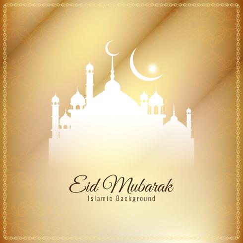 Diseño de fondo Eid Mubarak con estilo abstracto vector