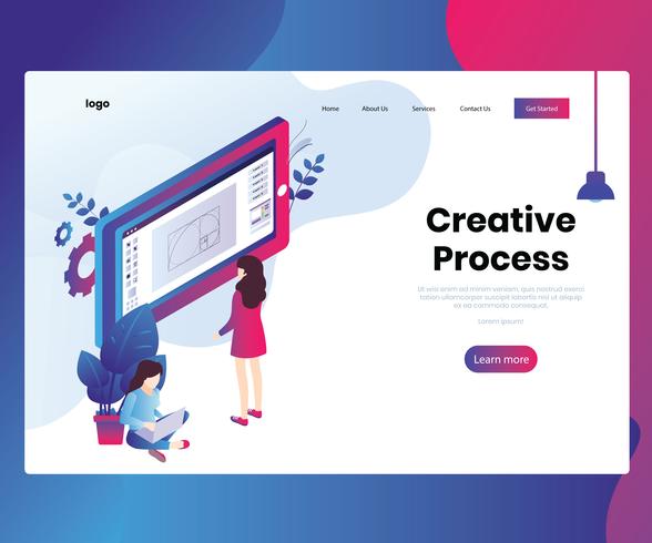 Isometric Artwork Concept of Creative Process vector