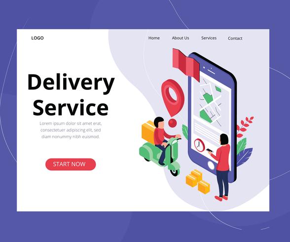Isometric Artwork Concept of Online Delivery Service vector