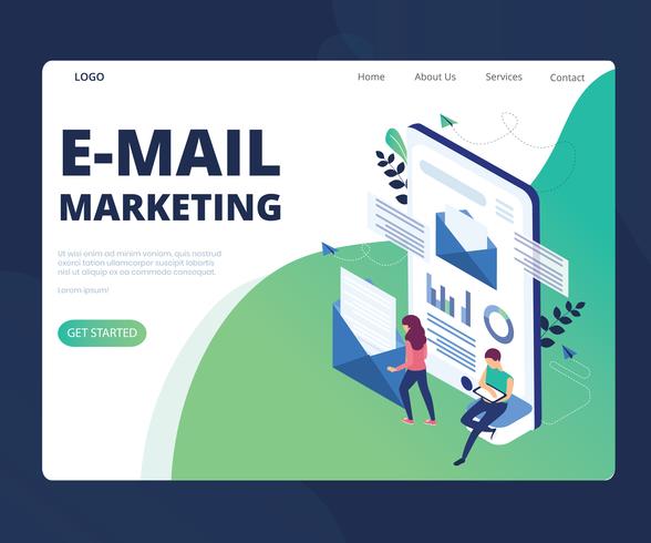 Isometric Artwork Concept of Email Marketing vector
