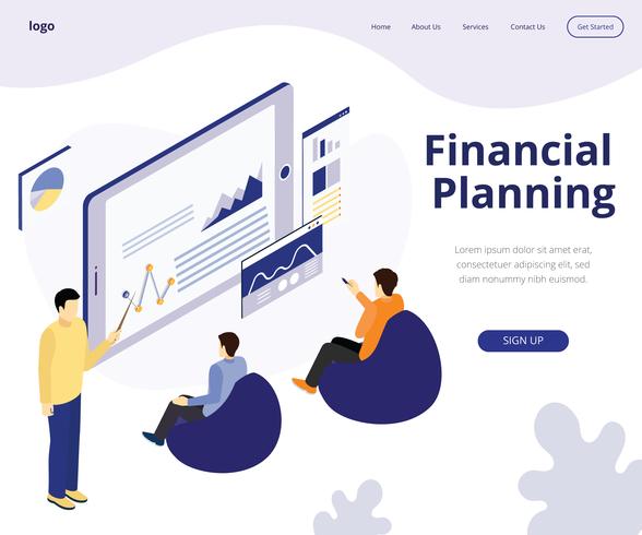 Isometric Artwork Concept of Financial Planning vector