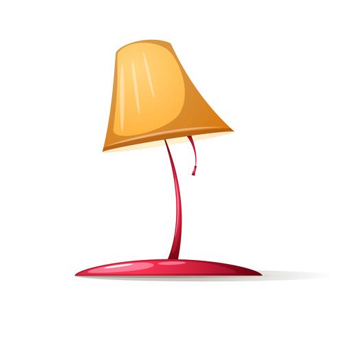Table lamp with shadow and glare. vector