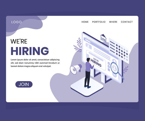 Isometric Artwork Concept of Hiring Concept vector