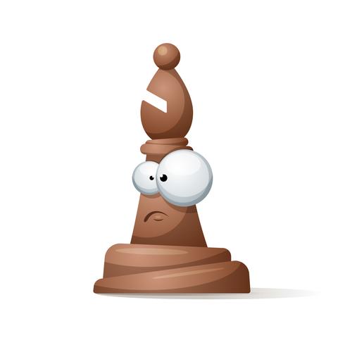 Funny, cute chess - cartoon characters. vector